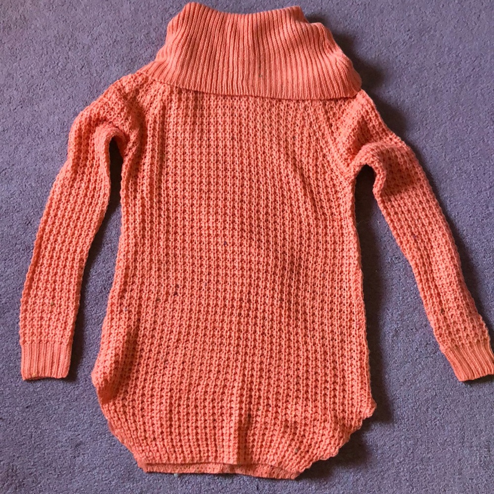 Rue21 Coral Confetti Turtleneck Sweater Medium